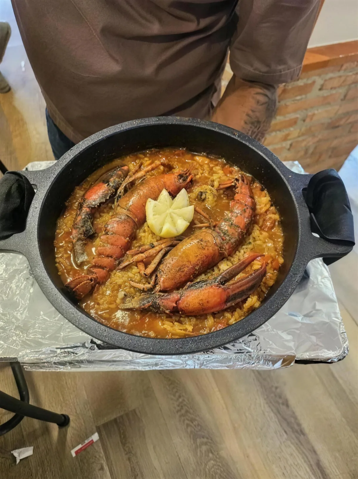Arroz con bogavante de la Cervecería Colón